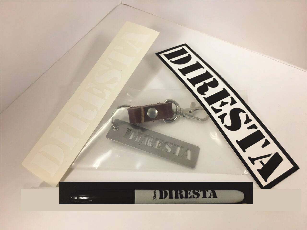 DIRESTA KEY CHAIN WITH SHARPIE AND STICKERS