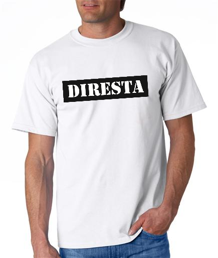 DIRESTA WHITE TEE WITH BLACK PRINT